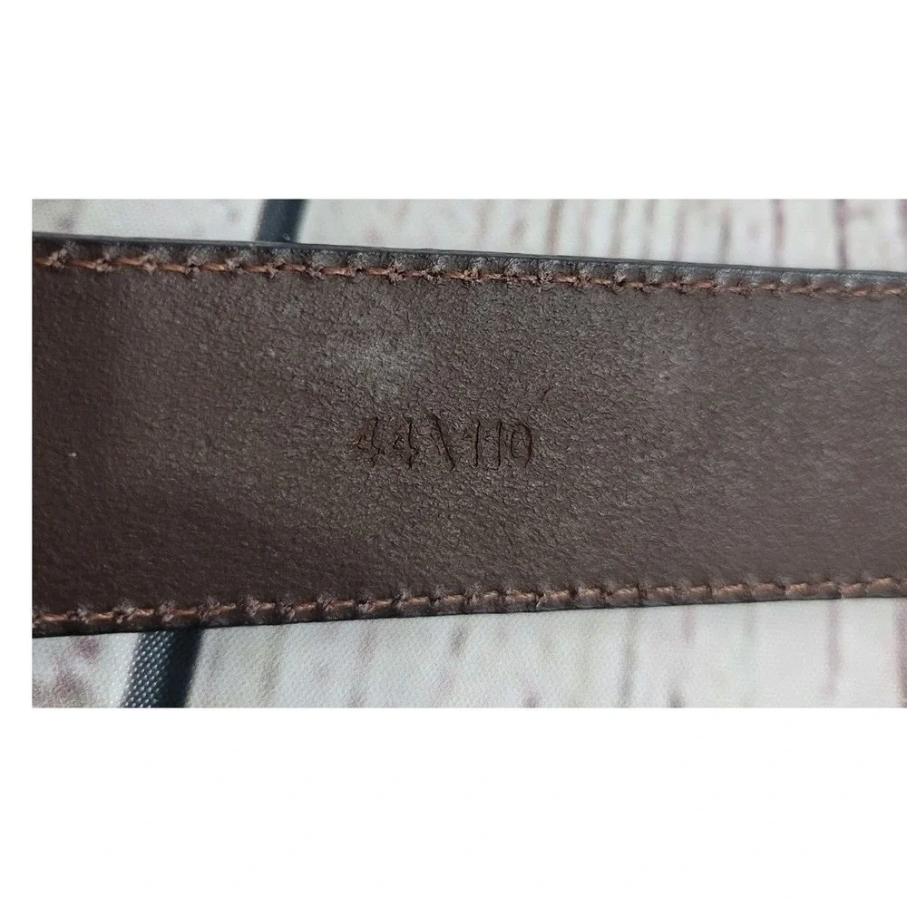 Unbranded Leather Belt Classic Professional Minimalist Dress Dark Brown Size 44